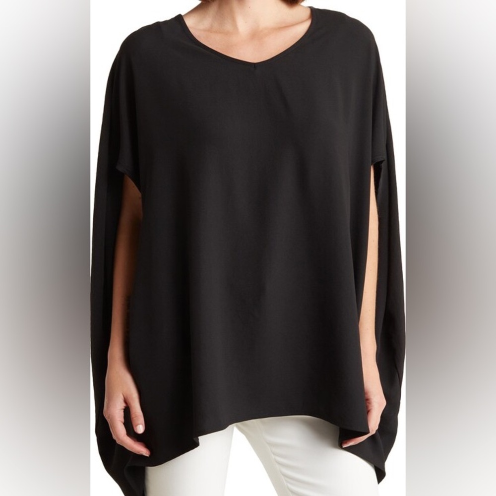 PATRIZIA LUCA OVERSIZED TUNIC TOP BLACK OS NWOT